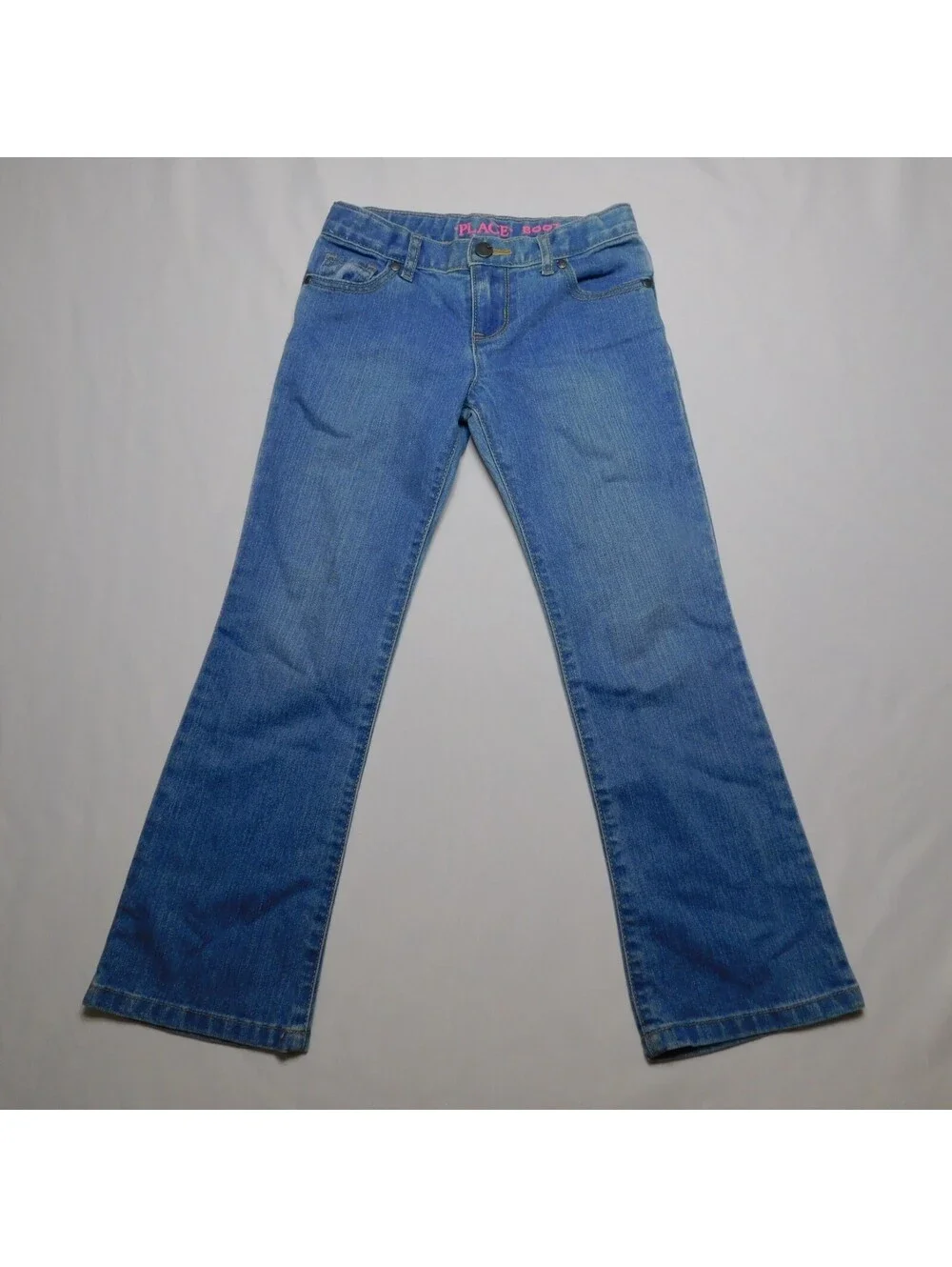 The Childrens Place Girls Bootcut Jeans Size 6X 7 Blue Denim Pants Stretch 6X/7